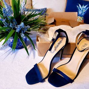 NEW, Navy Blue Strappy Stiletto Heel